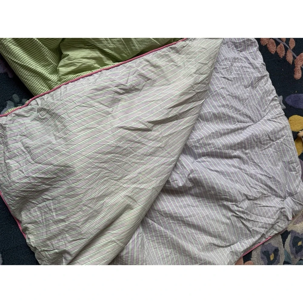 Ralph Lauren Polo‎ Green Gingham Watermill Full/queen Comforter Bedding Vintage